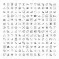 Simple set of big data related outline icons. Royalty Free Stock Photo