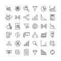 Simple set of big data related outline icons. Royalty Free Stock Photo