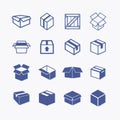 Simple set of box and crates related vector icons for your design