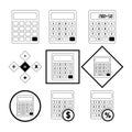 Simple Set of Calculation Related Vector Line Icons. Editable Stroke