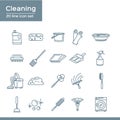Simple Set of Cleaning Related Vector Line Icons. 20 line icon set Royalty Free Stock Photo