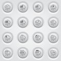 Simple Set of Cloud Computing Related Vector Button Icons Royalty Free Stock Photo