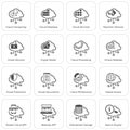 Simple Set of Cloud Computing Related Vector Line Icons Royalty Free Stock Photo