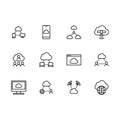 Simple set cloud storage vector line icon. Contains such icons data synchronization, transfer, access, internet, web Royalty Free Stock Photo