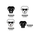 Simple set collection dogo argentino dog head vector logo icon illustration design Royalty Free Stock Photo