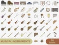 A simple set of colored musical instruments. Images of various musical instruments