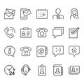 Simple Set of Communications Related to Color Vector Lines Icons. Royalty Free Stock Photo