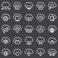 Simple Set of Computer Cloud Related Vector Line Icons Royalty Free Stock Photo