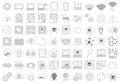 Simple Set of Computer Components Related Vector Line Icons. Royalty Free Stock Photo