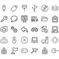 Simple Set of Computer Related Line Icons. Royalty Free Stock Photo