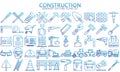 Simple Set of Construction gradient outline icons Royalty Free Stock Photo