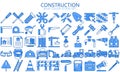 Simple Set of Construction Related Vector blue color Icons Royalty Free Stock Photo