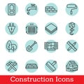 Simple Set of Construction Related Vector Line Icons.