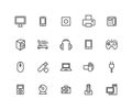 Simple Set of Consumer electronics Vector Line Icons. Contains such Icons as Camera, LCD Monitor, USB and more. Editable