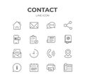 Contact Line Icons Set Royalty Free Stock Photo