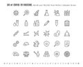 Simple Set of Covid-19, Coronavirus Vaccine Development Line Outline Icons. such Icons as Clinical Research, Antibody, Laboratory