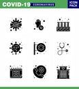 Coronavirus Prevention 25 icon Set Blue. corona virus, bug, disease, bacteria, test Royalty Free Stock Photo