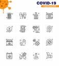 Simple Set of Covid-19 Protection Blue 25 icon pack icon included protection, schudule, hand, medical, appointment