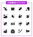 Simple Set of Covid-19 Protection Blue 25 icon pack icon included sick, healthcare, medical monitor, covid, pills