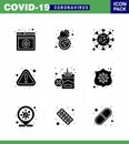 25 Coronavirus Emergency Iconset Blue Design such as smoking, forbidden, spread, virus, notice