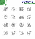 Simple Set of Covid-19 Protection Blue 25 icon pack icon included brain, news, building, browser, safety