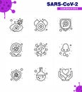 Simple Set of Covid-19 Protection Blue 25 icon pack icon included  corona, bacteria, protection, infection place, coronavirus Royalty Free Stock Photo