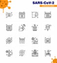 Simple Set of Covid-19 Protection Blue 25 icon pack icon included protection, locker, paper, schudule, calendar