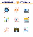 Simple Set of Covid-19 Protection Blue 25 icon pack icon included medical insurance, viral, online, intect, host