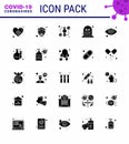 Simple Set of Covid-19 Protection Blue 25 icon pack icon included rip, grave, virus, count, intect