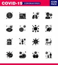 Simple Set of Covid-19 Protection Blue 25 icon pack icon included view, eye, infedted, virus infection, pain