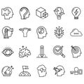 Simple Set of creativity Related Line Icons. Royalty Free Stock Photo