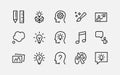 Simple Set of Creativity Related Vector Line Icons. Contains such Icons as Inspiration, Idea, Brain and more. Editable Stroke. 48x