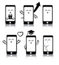 Simple set of cute phone symbols