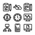 Simple Set of Data Analysis Related Vector Line Icons Royalty Free Stock Photo