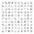 Simple set of data analytics related outline icons. Royalty Free Stock Photo