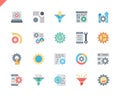 Simple Set Data Processing Flat Icons for Website