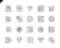 Simple Set Data Processing Line Icons for Website