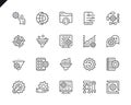 Simple Set of Data Processing Related Vector Line Icons. Linear Pictogram Pack. Editable Stroke. Royalty Free Stock Photo