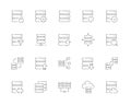 Simple set of Database related vector line web icons Royalty Free Stock Photo