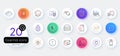 Simple set of Delivery time, Reject certificate and Cloud sync line icons. For web application. Vector