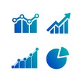 Simple set of diagram and graphs, business related vector icons for your design. Vector illustration isolated on white background Royalty Free Stock Photo