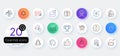 Simple set of Dislike, Web report and Question mark line icons. For web application. Vector Royalty Free Stock Photo