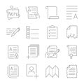 Simple Set of Document Flow Management Vector Line Icons. Contains such Icons as Crumpled Spoiled document, Scroll, Accept,