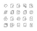 Line Document Flow Management Icons