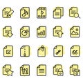 Simple Set of Document Related Color Vector Line Icons. Royalty Free Stock Photo