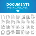 Simple Set of Documents Vector Line Icons. Paper icon, Document icon, Vector EPS10. Documents outline set of vector icons. icon of Royalty Free Stock Photo
