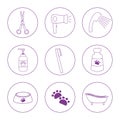 Simple Set of dog grooming Related Vector Line Icons. Contains such Icons as dog-grooming Royalty Free Stock Photo