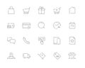 Simple set of E-commerce related vector line web icons.