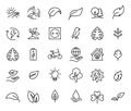 Simple set of ecology related outline icons.