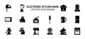 Simple Set of electric kitchenware and cooking Vector icon user interface graphic design. Contains such Icons as hand mixer,